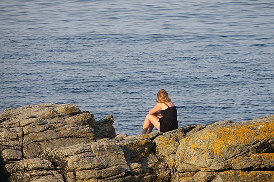 Relaxing on the coast of Svaneke, Bornholm