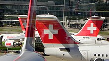 Swiss-Flugzeuge in Zürich