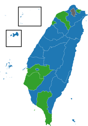 Mapa wyborów lokalnych na Tajwanie 2018.svg