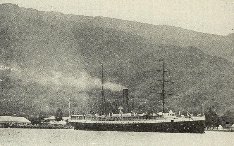 File:The SS Mariposa Leaveing the Harbor of Papeete, November 13, 1903.jpg