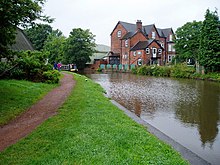 The Trent and Mersey Canal at Stone, the district's second largest town. The Trent and Mersey Canal at Stone - geograph.org.uk - 962538.jpg