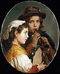 Thumbnail for File:The young musicians (unknown date), by Angelo Ribossi.jpg