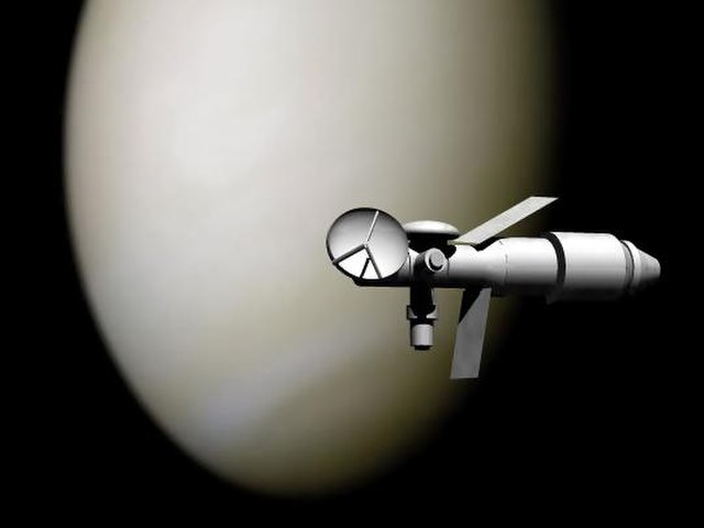 Artist's depiction of TMK-MAVR on a Venus flyby