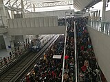 Southbound traffic of Line 13 during a Tuesday morning rush (November 2017)