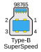 USB 3.0 Type-B receptacle blue.svg