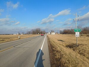 U.S. Route 136 westbound approaching Tennessee.