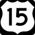 U.S. Route 15 marker