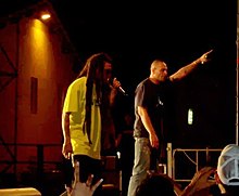 Fabri Fibra and Vacca during a live show in 2008 Vacca & Fabri Fibra.jpg