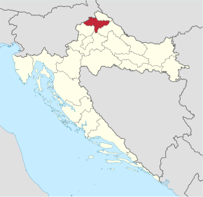 Varaždinska županija in Croatia.svg