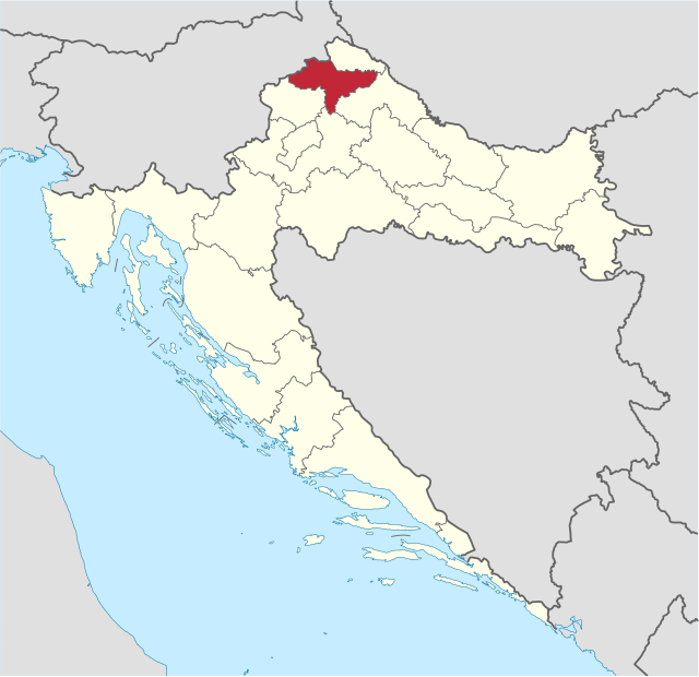 Varaždin County within Croatia