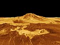 Maat Mons, Venus (imagen por radar más altimetría, 10x exageración vertical)