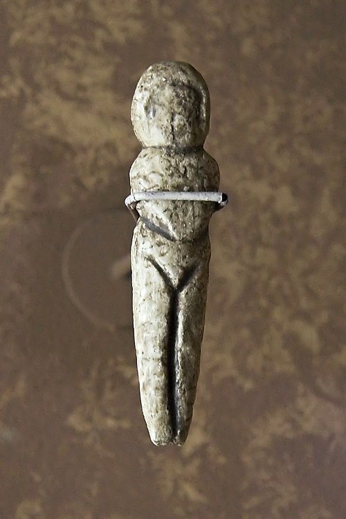 A replica of the Venus figurine of Mal'ta discovered with the remains of the Mal'ta boy (MA-1, dated 24,000 BP).