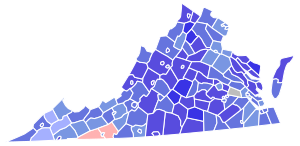 Virginia Senate Hasil Pemilu oleh County, tahun 1964.svg