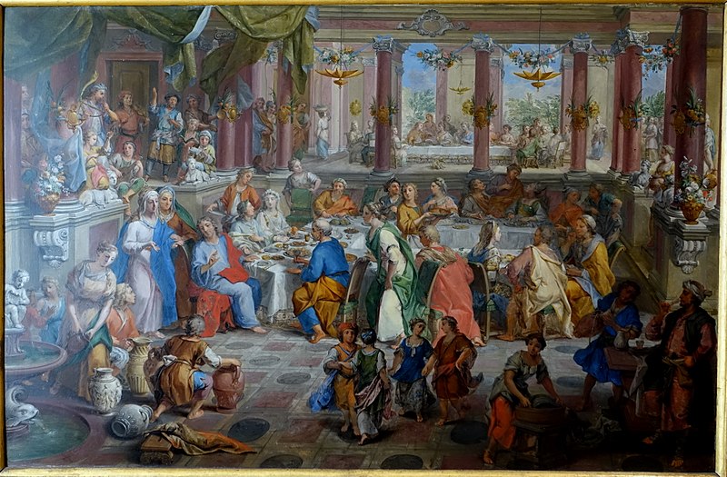 File:Wedding at Cana, by Johann Rudolf Bys, 1735, oil on copper - Mainfränkisches Museum - Würzburg, Germany - DSC04565.jpg