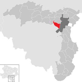 Poloha obce Weikersdorf am Steinfelde v okrese Viedenské Nové Mesto (klikacia mapa)