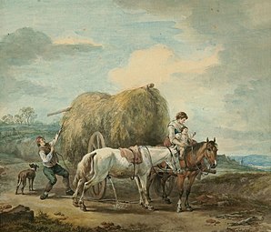 La charrette à foin 1788, aquarelle