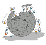 Wikipedia community on globe