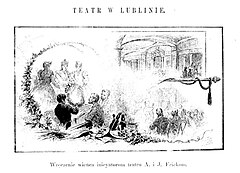 Wręczenie wieńca inicjatorom powstania teatru w Lublinie A. i J. Frickom (1886)