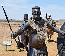 Bronze statue of Dingane at Maropeng, in the Long March to Freedom exhibition