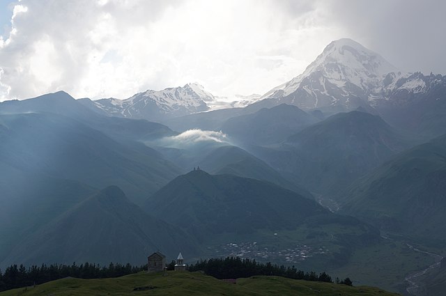 Mount Kazbek, Caucasus mountains, Georgia