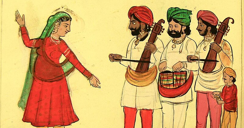 File:'Dancing Girl with Musicians', Lahore, ca.1890's (detail).jpg