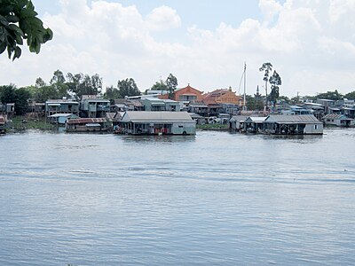 Một góc Đa Phước, ở khu vực chùa Đa Phước, bên sông Châu Đốc (An Giang, Việt Nam).