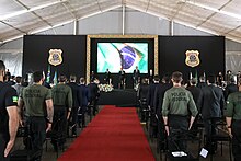 Ceremony of new members for the positions of Federal Police Agent, Federal Police Clerk and Federal Police Papilloscopist. 08 10 2020 Solenidade de Encerramento dos Cursos de Formacao Profissional para os cargos de Agente de Policia Federal, Escrivao de Policia Federal e Papiloscopista Policial Federal (50436093968).jpg