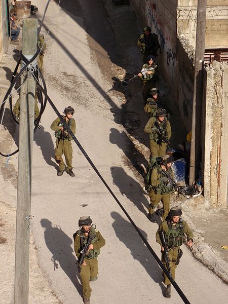 Israeli soldiers in Awarta, West Bank in 2011