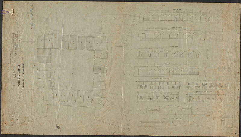 File:1842 drawing of the Castillo, then known as Fort Marion. (32f21274-3fe5-4435-9cc2-8c53f5eddd6b).jpg