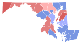 1915 Maryland gubernur hasil pemilihan peta oleh county.svg