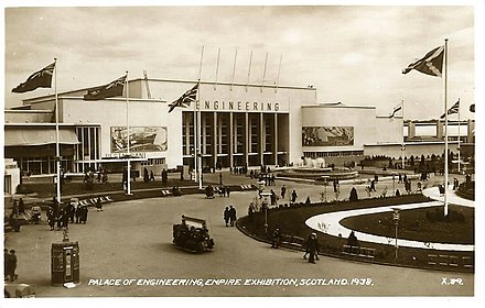 The Palace of Engineering at the Empire Exhibition 1938 in Bellahouston Park, Glasgow
