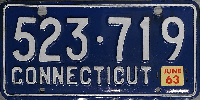 File:1963 Connecticut license plate.JPG