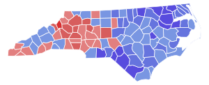 1986 United States Senate election in North Carolina results map by county.svg
