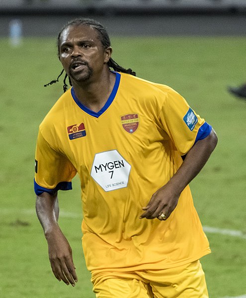 Portsmouth forward Nwankwo Kanu (pictured in 2017) scored the only goal of the game and was named man of the match.