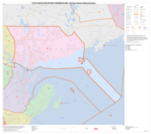 Map of Massachusetts House of Representatives' 6th Essex district, 2013. Based on the 2010 United States census. 2013 map 6th Essex district Massachusetts House of Representatives DC10SLDL25088 001.png