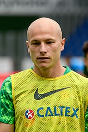 Aaron Mooy was the first Western Sydney Wanderers player to receive an international cap. 20180601 FIFA Friendly Match Czech Republic vs. Australia Aaron Mooy 850 0165.jpg