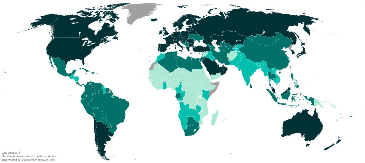Lista de países por Índice de Desenvolvimento Humano – Wikipédia, a  enciclopédia livre