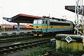 Een ČD 363-locomotief op station Cheb in 2001