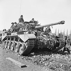 A Comet tank of 11th Armoured Division in the Weser bridgehead, Germany, 7 April 1945. BU3202.jpg