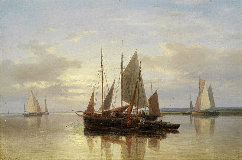 File:Abraham Hulk, Snr - Fishing boats in calm water.jpg