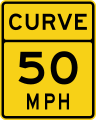 Advisory Curve Speed English 50.svg