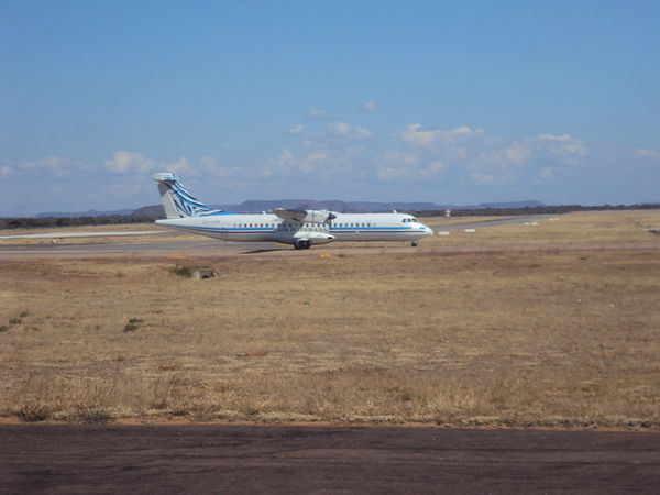 Air Botswana ATR 72-500 at Khama Airport in 2011.