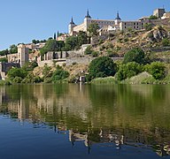 Alcázar and its reflection in the Tagus. Toledo, Spain.jpg