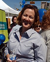 Redford campaigning in Calgary in May Alison Redford 2011 campaign.jpg