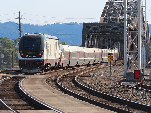 A Cascades trainset in Vancouver, Washington, 2021