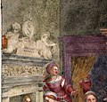 Andrea del sarto, natività della vergine, 1513-14, 04 firma e data sul camino con stemma serviti e medici.jpg