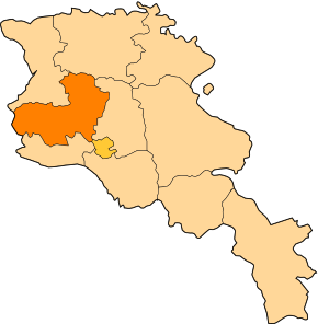 Aragacotn na mapě Arménie