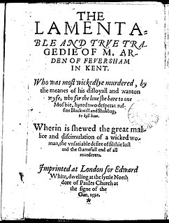 <i>Arden of Faversham</i> 1592 English play of undetermined authorship