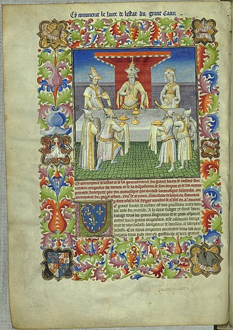 Kublai Khan's court, from the French "Livre des merveilles"