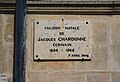 Plaque apposée sur la maison natale de Jacques Chardonne, Barbezieux-Saint-Hilaire, Charente, France.